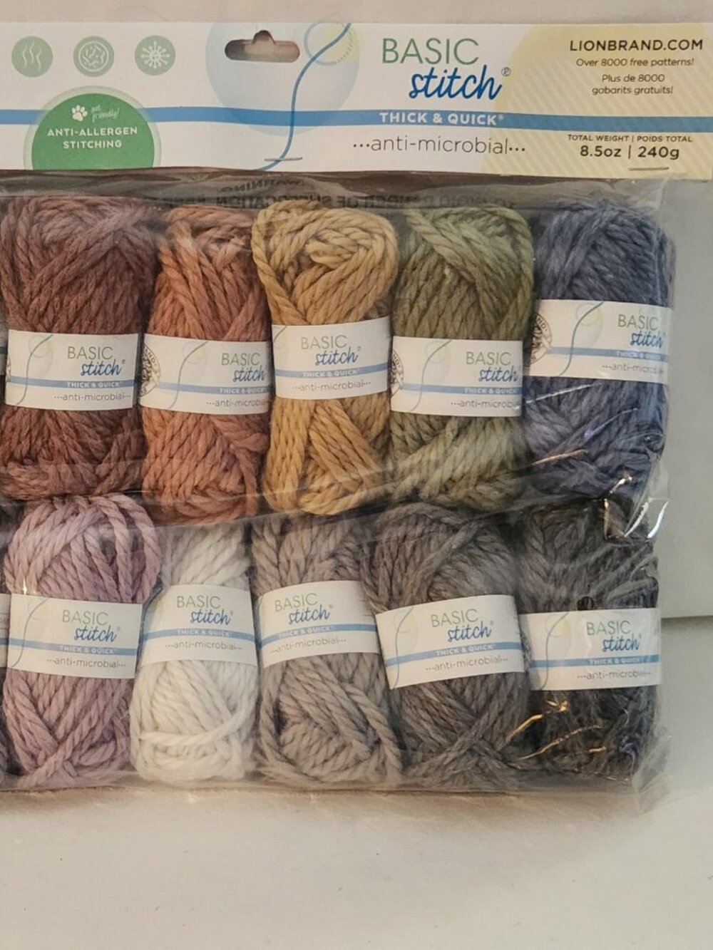 Lion Brand Yarns sample pack yarns 12 pk 8.5 oz total 17 yd each NIP - Picture 2 of 2
